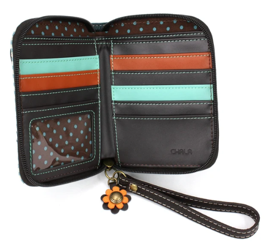 839BBF1S Chala Zip-Around - Wallet Blue Butterfly - Blue Stripe 0