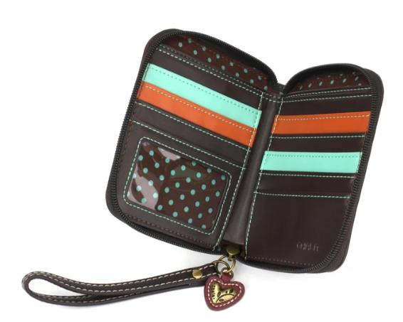 839BUS4S Chala Zip-Around Wallet - Cross - Maroon 0