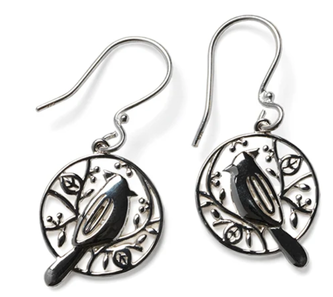 739 DER E634 Southern Gates Sterling Silver Holiday Cardinal Earrings 0