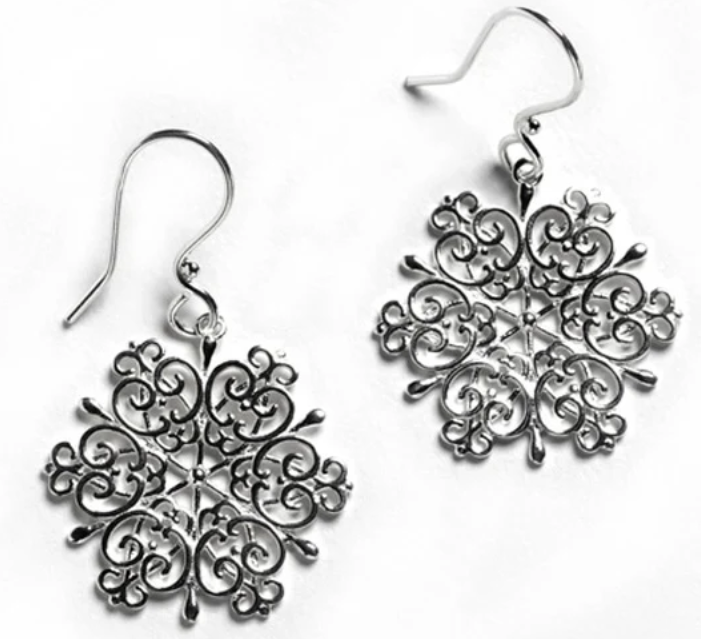 739 DER E486 Southern Gates Sterling Silver Holiday Snowflake Earrings 0