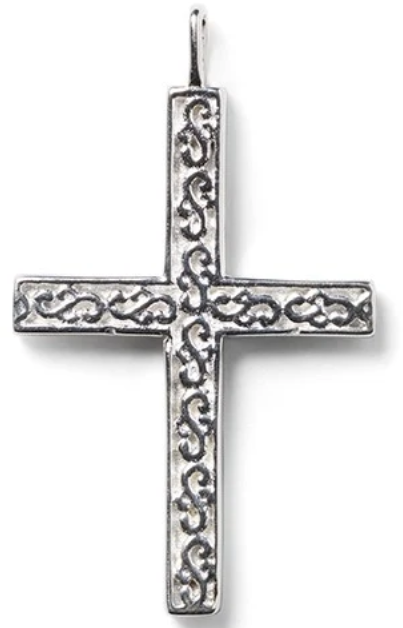 740 DER P1849 Southern Gates Sterling Silver Scrolling Vine Cross Pendant 0