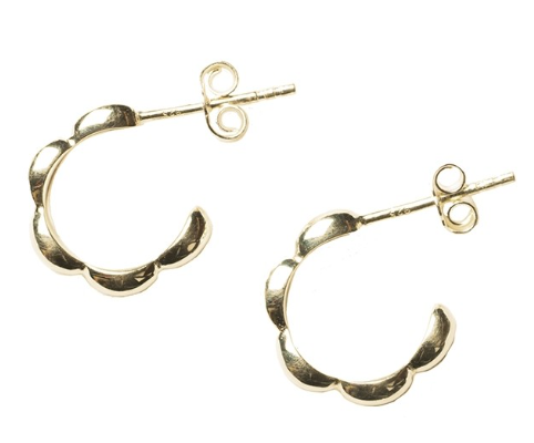742 DER E536LHGP Southern Gates Gold Plate Rice Bead Hoop Earrings 0