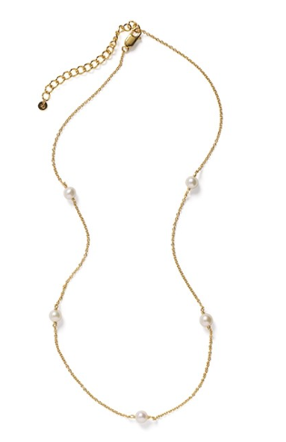742 DER C418GP Southern Gates Gold Plated Sterling Silver Ariel Pearl Station Necklace 0