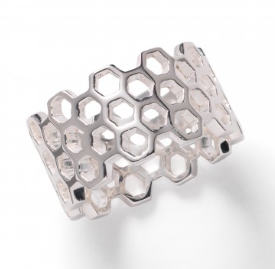 741 DER R191 Southern Gates Sterling Silver Courtyard Honeycomb Ring 0