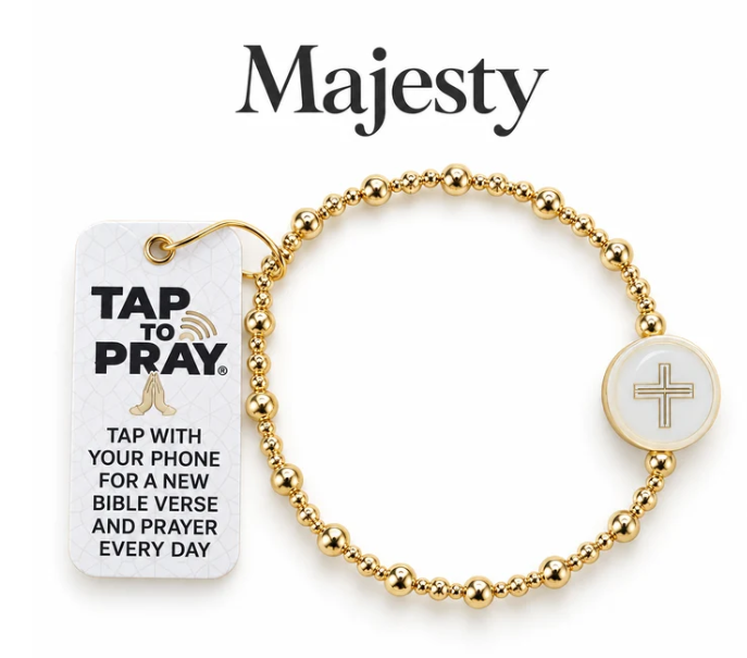 100-743 Tap to Pray Survivor Series Beaded Gold Filled Bracelet Majesty 0