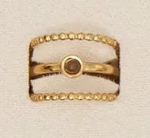 10158-2 Narelle 18k Gold Plated Tigers Eye Adjustable Ring 0