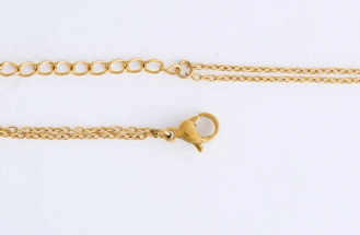 10248 Narelle 18K Yellow Gold Plated Waterproof Dainty Double Row Cross Necklace 0
