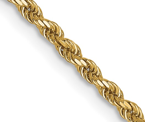 8000-16 10K Yellow Gold 16Inch 1.5MM Diamond-Cut Rope Chain 0