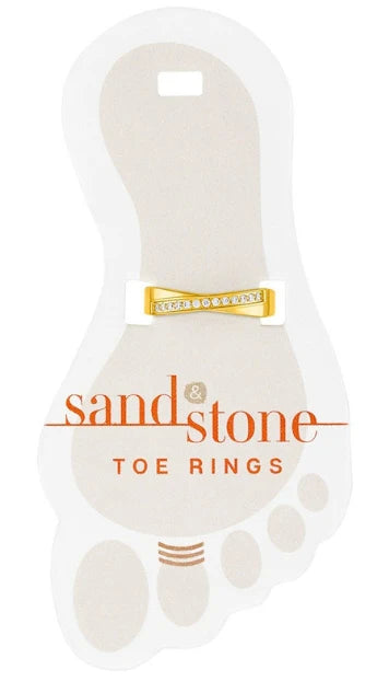 Sand And Stone Toe Rings - Gold Tone