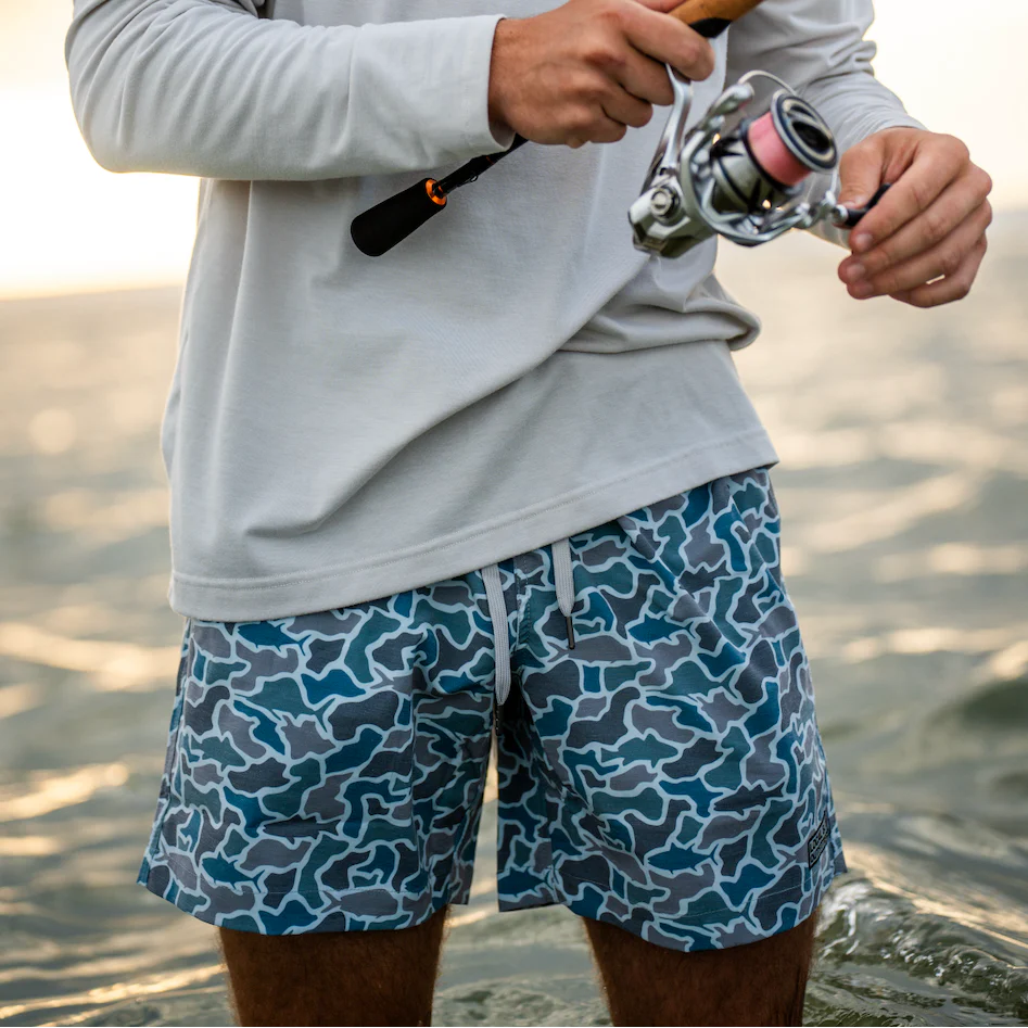 L1600021 Local Boy Bayview Swim Trunk Fish Camo