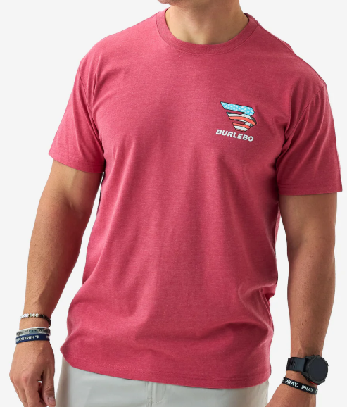 SST-AMDG-HC Burlebo American Dog Short Sleeve T-shirt Heather Crimson