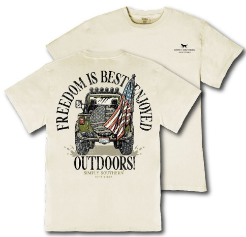 MN-MINWASH-FREEDOM-BONE Simply Southern Freedom T-Shirt Bone