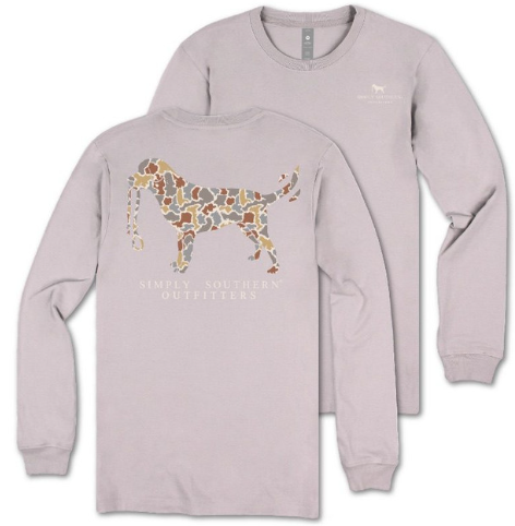 MN-LS-LOGOCAMO-DRFTWOOD Men's Simply Southern Logo Camo Long Sleeve T-Shirt