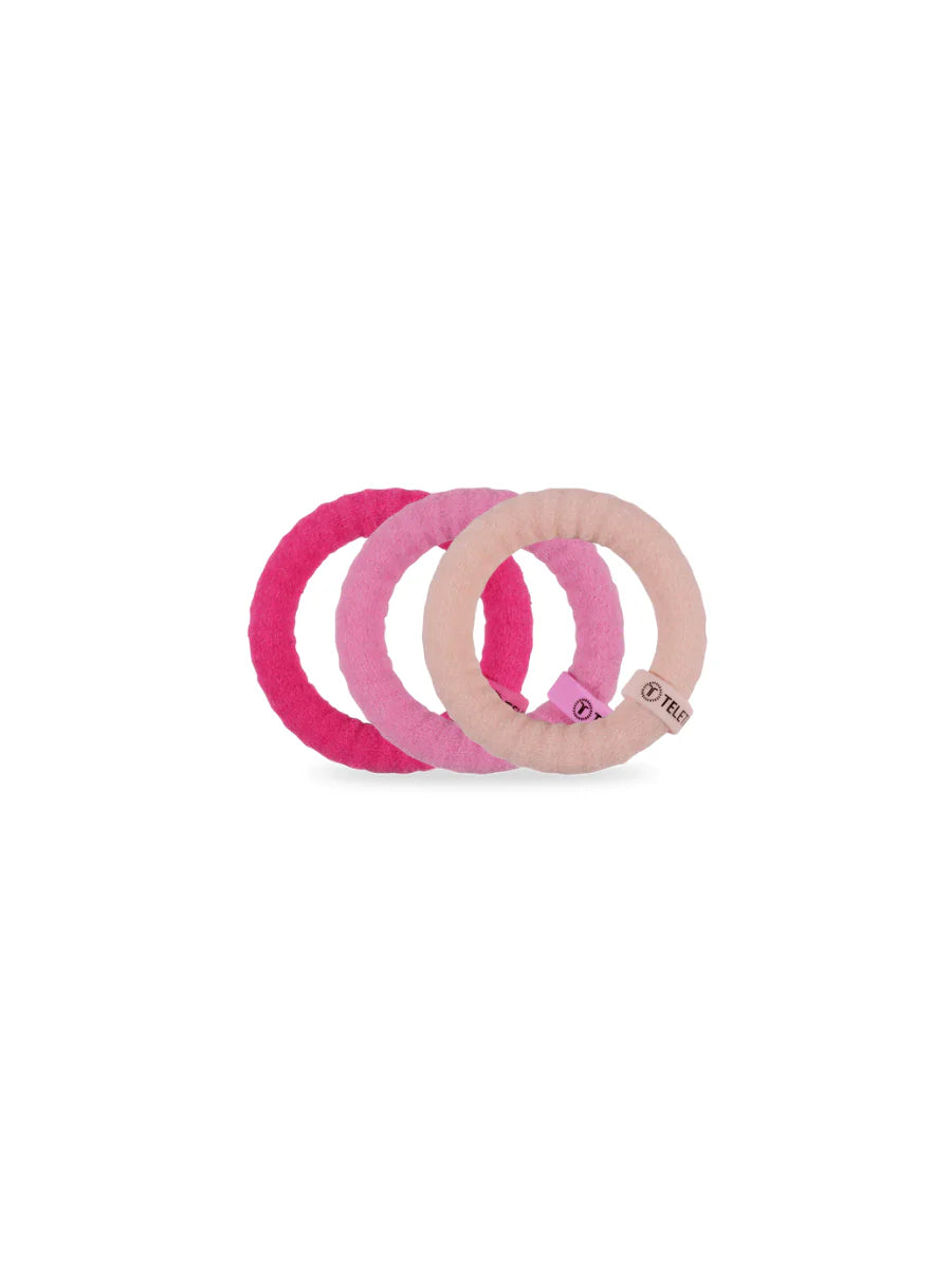TT-SPX-S-004 TELETIES Small Nylon Hair Ties - Kiss & Tell