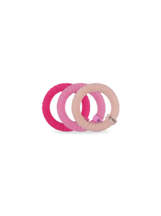 TT-SPX-S-004 TELETIES Small Nylon Hair Ties - Kiss & Tell
