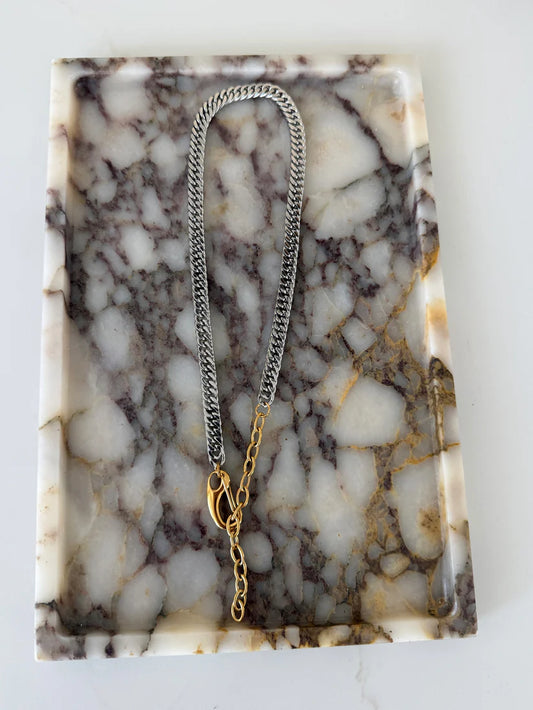 Chansuttpearls - The Brooke Necklace Water Resistant 18K Gold Plated Stainless Steel Adjustable 17"-21" Long
