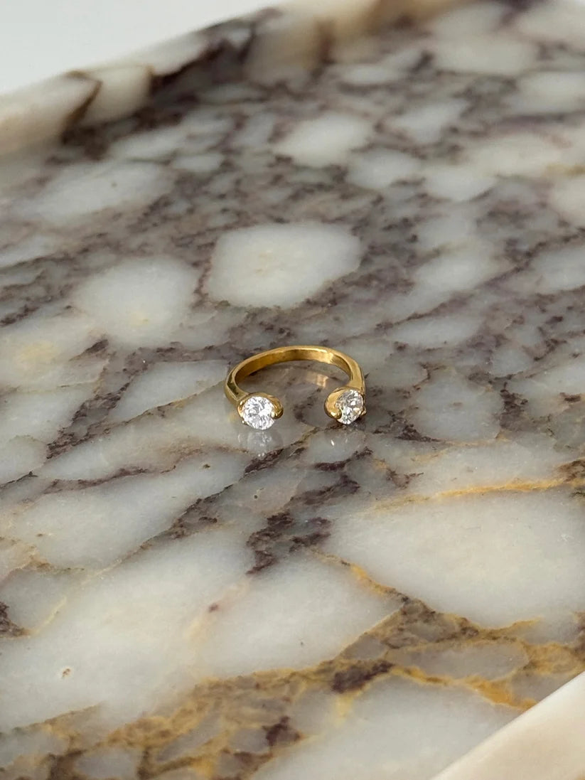 Chansuttpearls Valentina Ring Water Resistant Adjustable 18K Gold Plated Stainless Steel 0