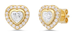 XE-1082-SS-YG Samul Spil Ladies Sterling Silver Or Gold Plated .82 Ct. TW Moissanite Earrings