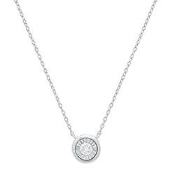 XP-1286-SS Ladies Sterling Silver 1/4 Ct. TW Lab Diamond Pendant With 18" Chain