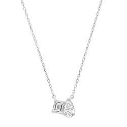XP-1305-SS Ladies Sterling Silver 1 Ct. TW LAB DIAMOND Pendant With 18" Chain