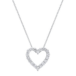 XP-1346-SS 1.50CTW Lab Grown Diamond Heart Necklace