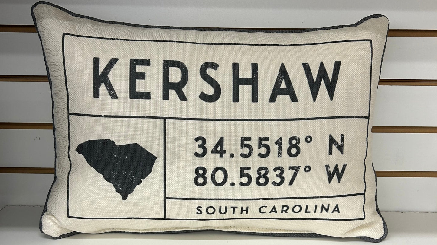 City Grid Coordinates Pillow - Kershaw 29067