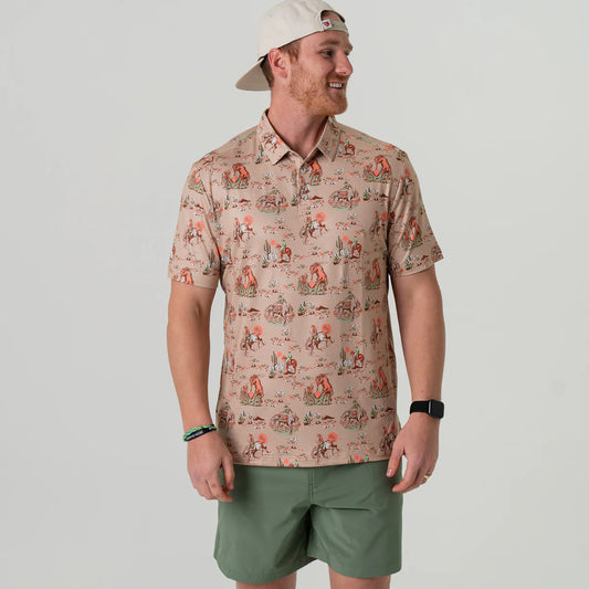 Burlebo Performance Polo - Cowboy Up Khaki