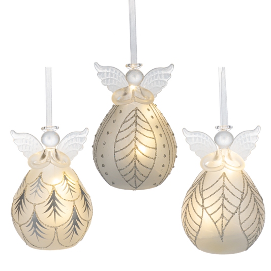 ARDX1553 Ganz LED Frosted Angel Ornaments 4.75IN 0