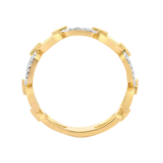 Ella Stein Sterling Silver Gold Plated .07CTTW Diamond Stackable Ring