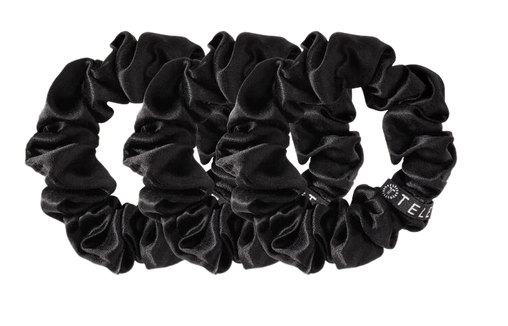 Teleties Jet Black Hair Scrunchie- Large