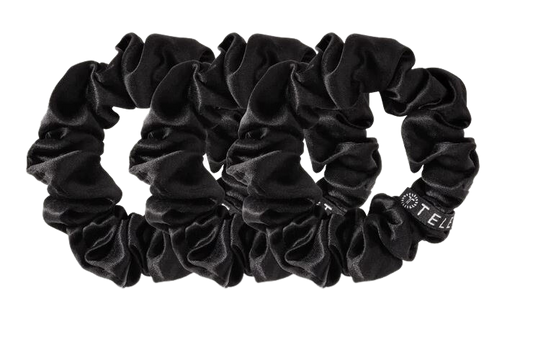 Teleties Jet Black Hair Scrunchie- Large