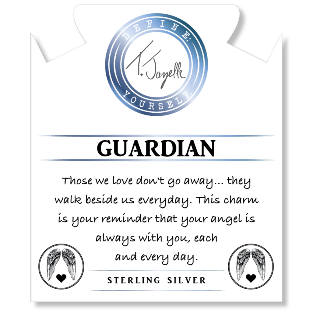 Madagascar Quartz Gemstone Beaded Bracelet with Guardian Sterling Silver Charm