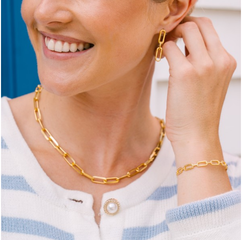 Southern Gates Gold Plated Paperclip Palmer Necklace