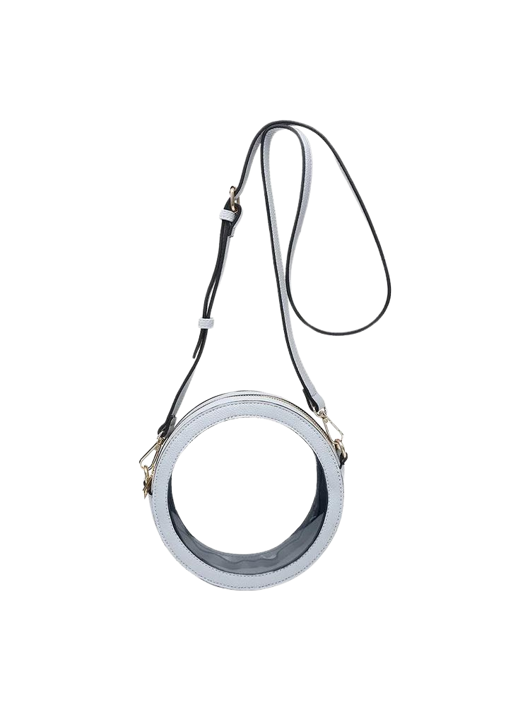 Lilibet Vegan Clear Circle Crossbody - Grey