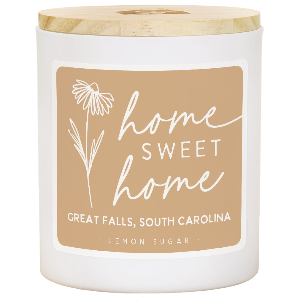 CDL1000 Home Sweet Home Great Falls SC Candle Lemon Sugar