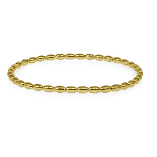 742 DER B338 Southern Gates Gold Plated Sterling Silver 7in 4mm Rice Bead Elastic Bracelet 0