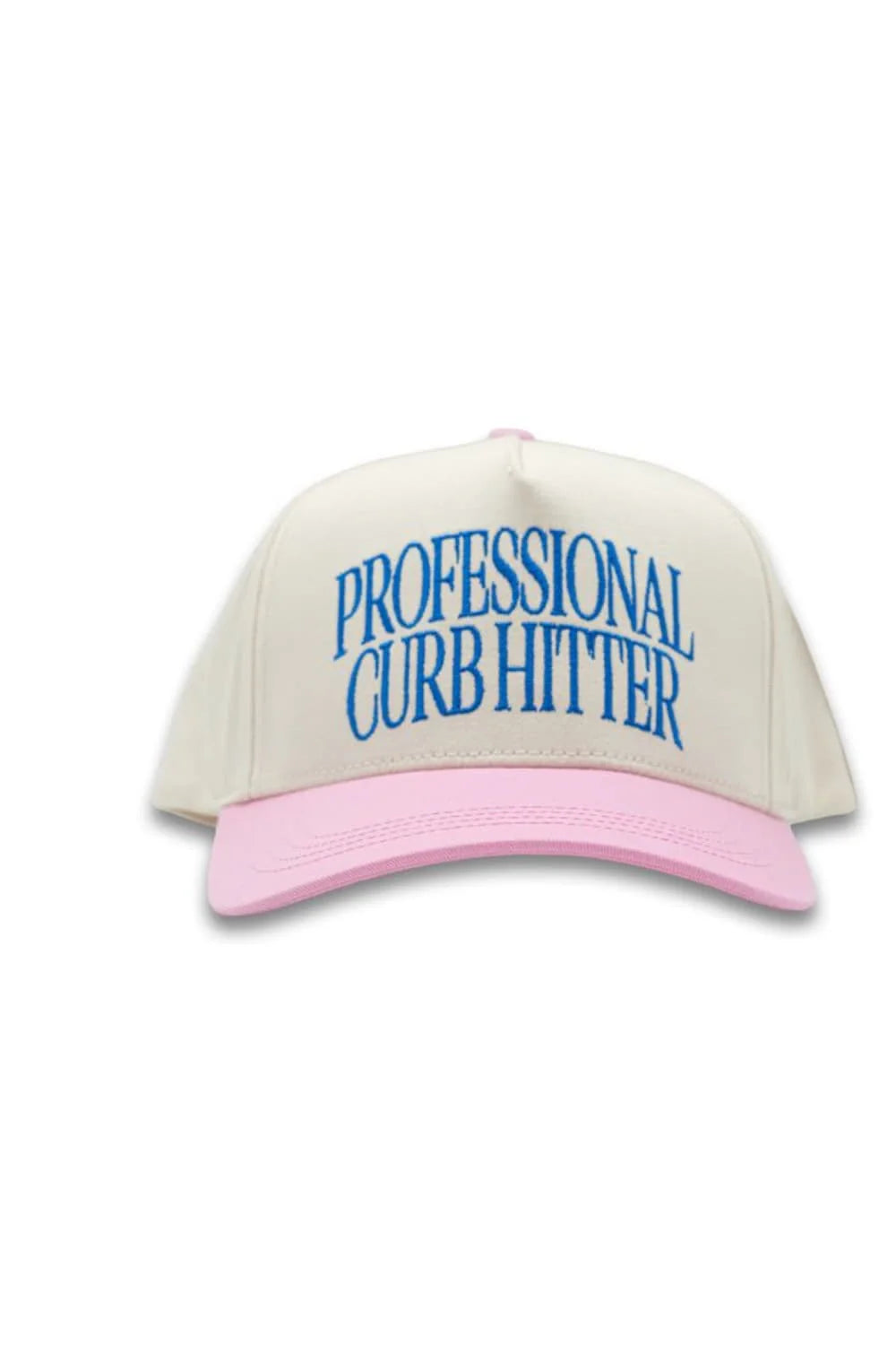 0126-HAT-CURB Simply Southern Curb Hitter Trucker Hat for Women in Cream/Pink