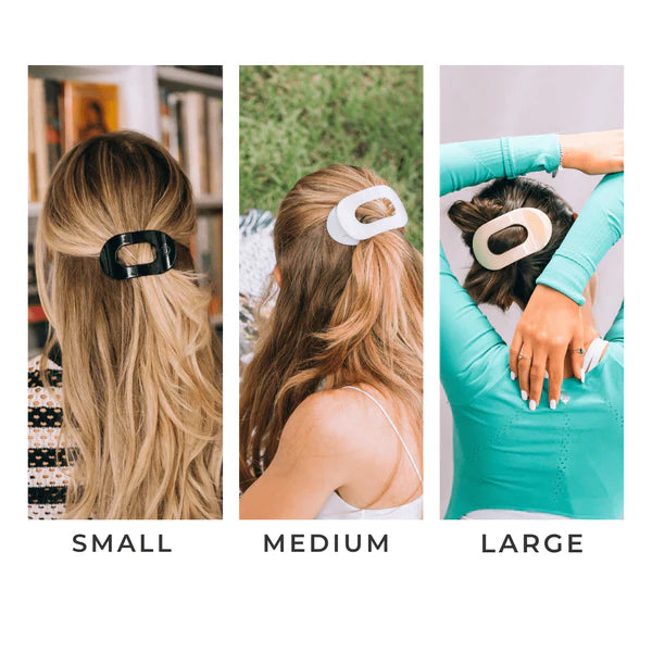 TT-FCM01-004 Teleties Coconut White Medium Flat Round Hair Clip