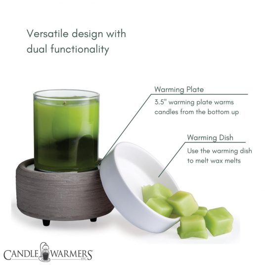 CWDGTX Candle Warmers 2-in-1 Classic Warmer Grey Texture 0