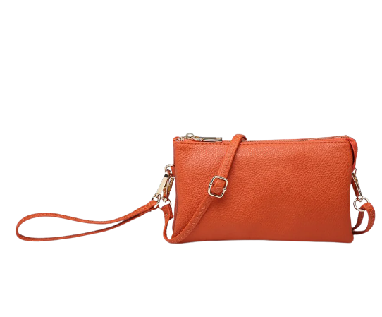 Riley Vegan Crossbody in Orange