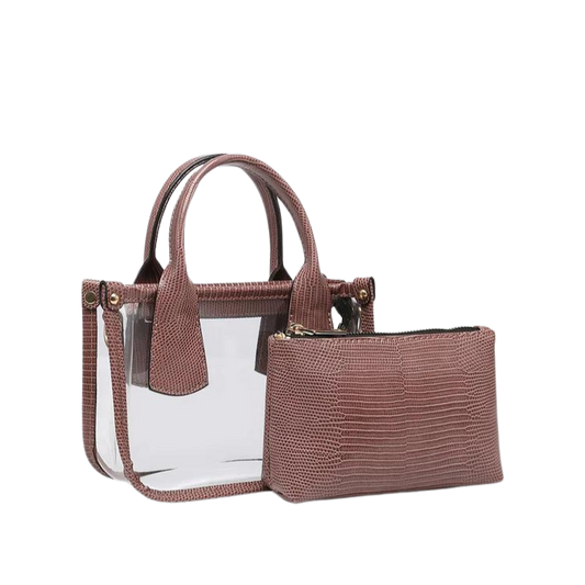 Stacey Vegan Clear Satchel - Silver