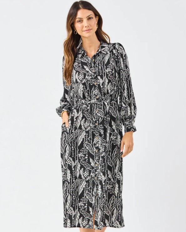 Mary Square Ava Dress in After Midnight Black