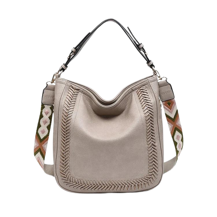 Aris Small Vegan Hobo Handbag - Warm Grey