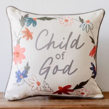 Child Of God Daisy Wreath Pillow
