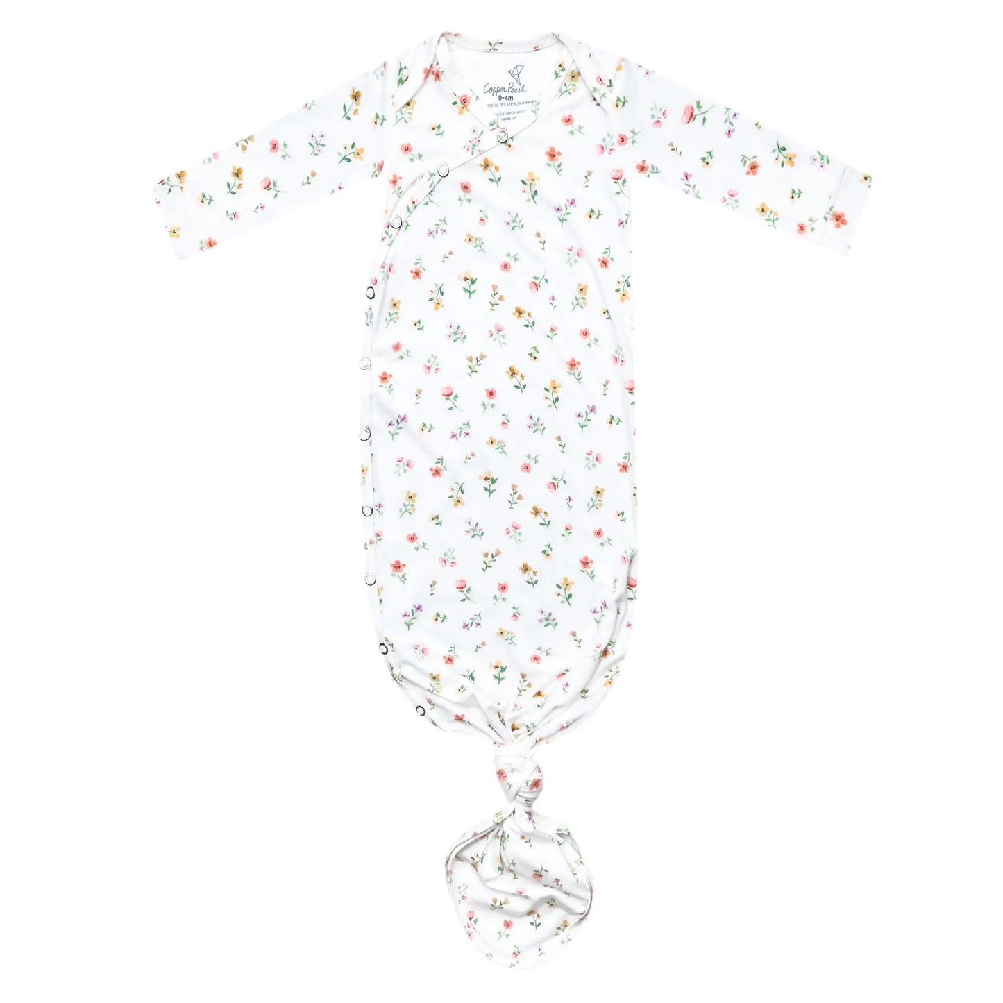 CP-KNGW-0255-NSZ Copper Pearl Newborn Knotted Gown / Eloise