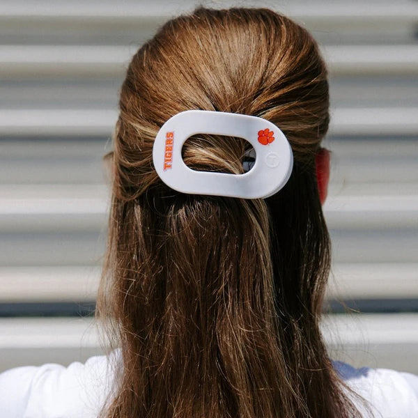 TT-FCL01-153 Teleties Go Tigers! Large Flat Round Hair Clip