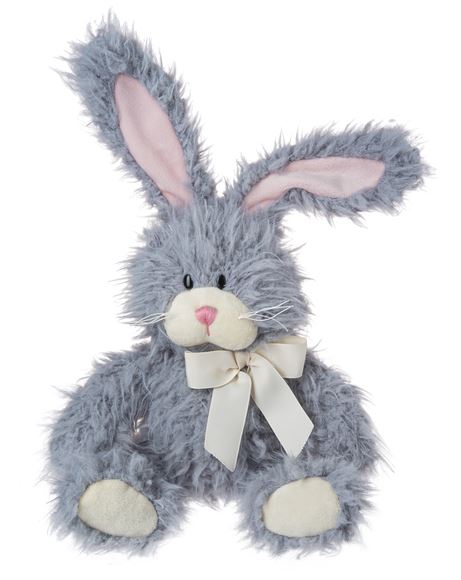 HE10446 Grey 12" Hopkins Bunny Fuzzy Grey