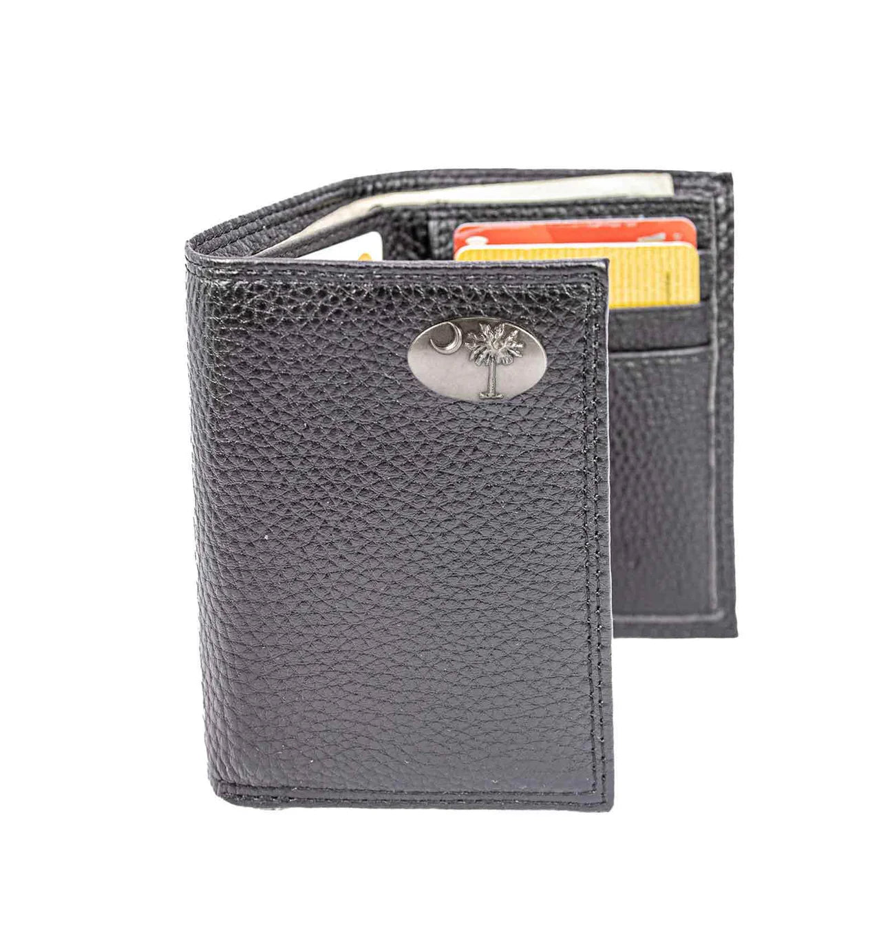 IWT2-PALM-PBBL-BLK Zep-Pro South Carolina Palmetto Leather Trifold Wallet
