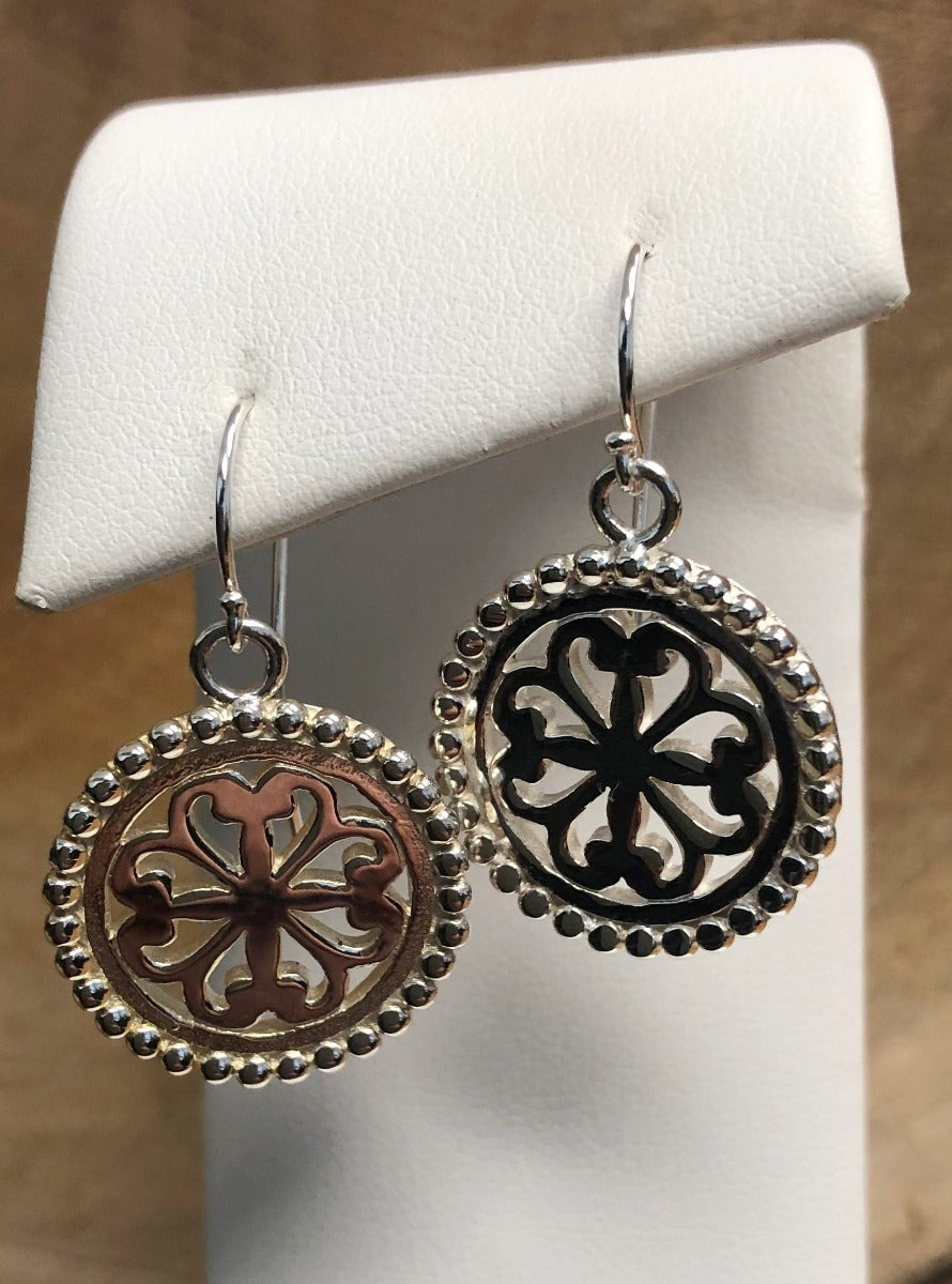 Southern Gates Beaded Heart Scroll Dangle Earrings