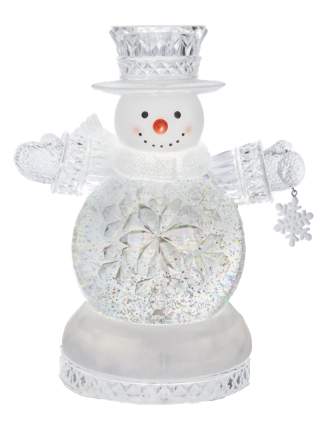 MX205464 LED Light Up Shimmer Rotating Snowman Figurine 0